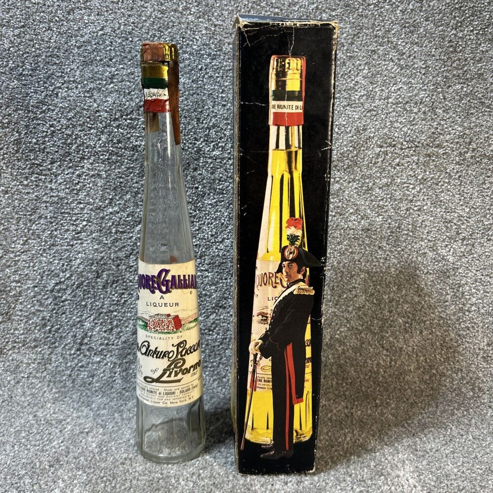 Vintage Bottle Collectors Bottle Liquore Galliano Bottle Box 17.5”